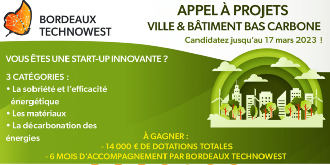 Appel à projets Ville et Bâtiments Bas Carbone Appel à projets Ville et Bâtiments Bas Carbone