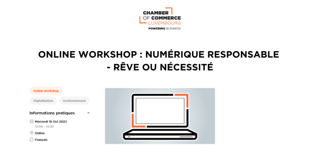online workshop numérique responsable – rêve ou nécessité online workshop : numérique responsable - rêve ou nécessité