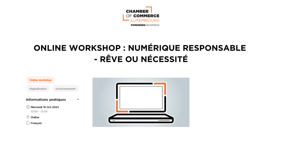 online workshop : numérique responsable - rêve ou nécessité