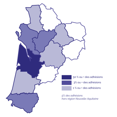 carte répartition adhérents Digital Aquitane